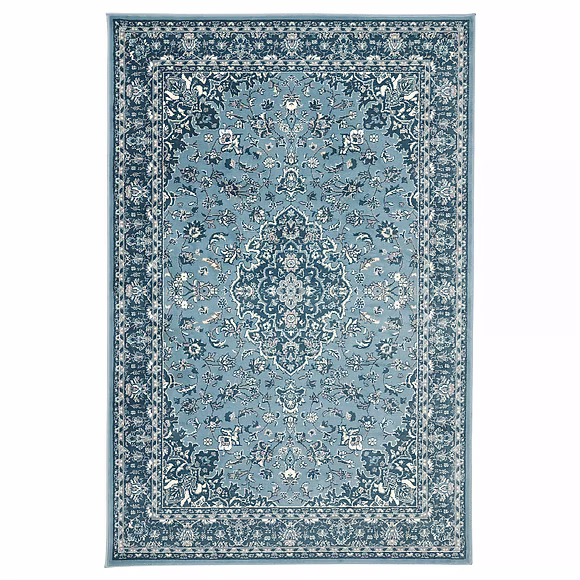 Vloerkleed laagpolig blauw 133x195cm