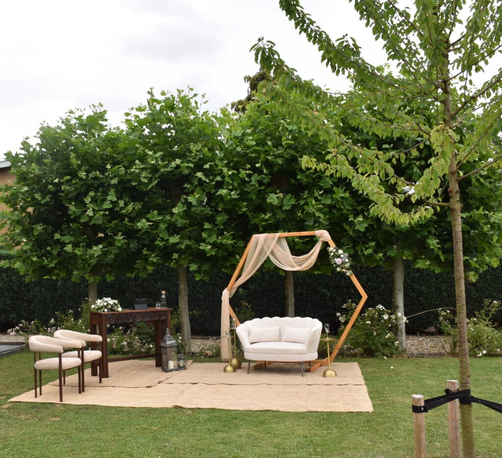 Ceremonie set wit bankje
